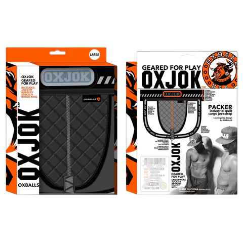 PACKER, industrial quilted cargo strapjock, BLACK PUFF, XX-LARGE